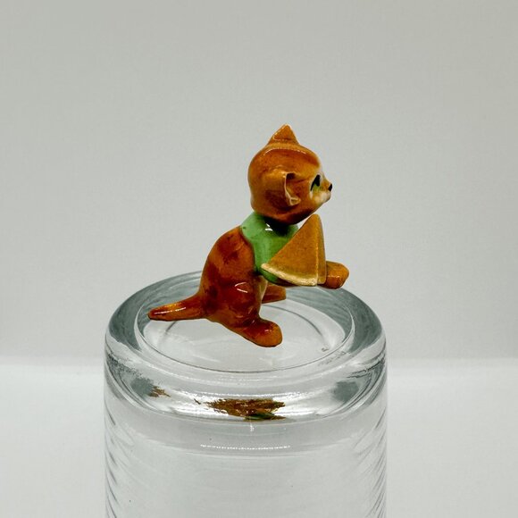 RARE HTF Vintage Early Hagen Renaker Kitten Cat Pie Orange Green Shirt - Picture 5 of 6